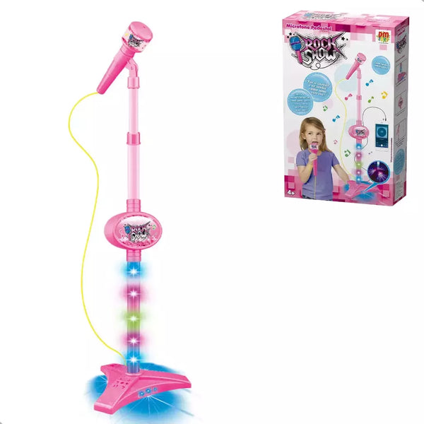 Microfone Infantil Com Pedestal Rosa- Dm